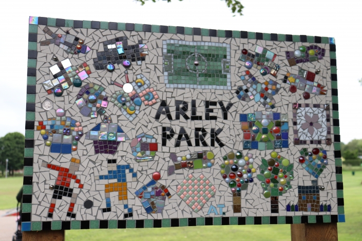 Arley Parks Sign arley park mosaic sign situated in arley park