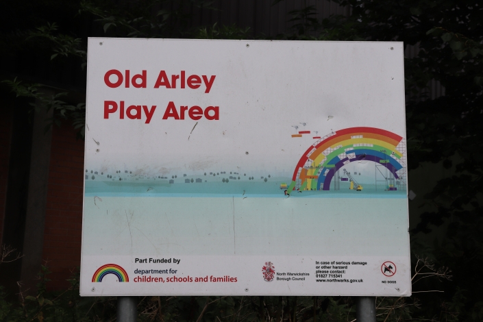 Old Arley Play Area Old Arley Play Area sign